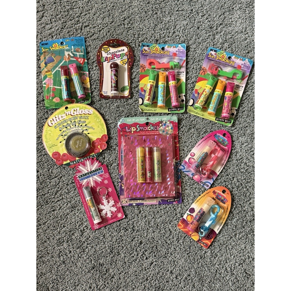Y2K Vintage Bonne Bell Jewel Lip Smacker With Frame LOT GLITZ N GLOSS LIL SLIXX